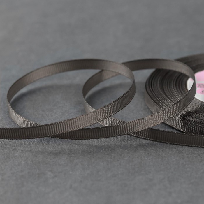 Лента репсовая, 6 мм, 23 ± 1 м, цвет серый №107 
Лента репсовая, 6 мм, 23 ± 1 м, цвет серый №107