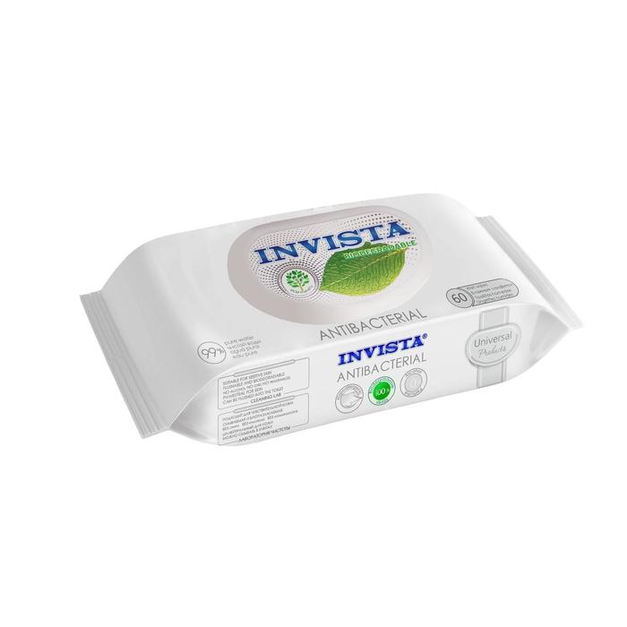 Влажные салфетки INVISTA антибактериальные, биоразлагаемые, 60 шт.
Влажные салфетки INVISTA антибактериальные, биоразлагаемые, 60 шт.