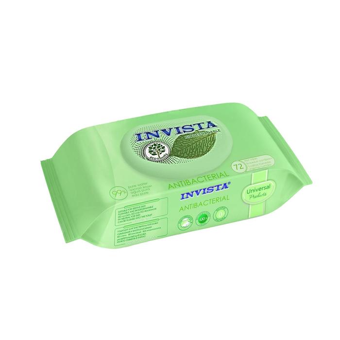 Влажные салфетки INVISTA антибактериальные, биоразлагаемые, 72 шт.
Влажные салфетки INVISTA антибактериальные, биоразлагаемые, 72 шт.