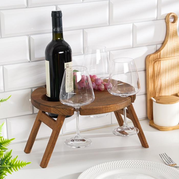 Винный столик деревянный "Round" орех 29х29х17 см
Винный столик деревянный "Round" орех 29х29х17 см