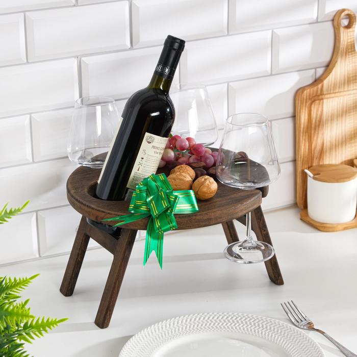 Винный столик деревянный "Round" эбеновое дерево 29х29х17 см
Винный столик деревянный "Round" эбеновое дерево 29х29х17 см