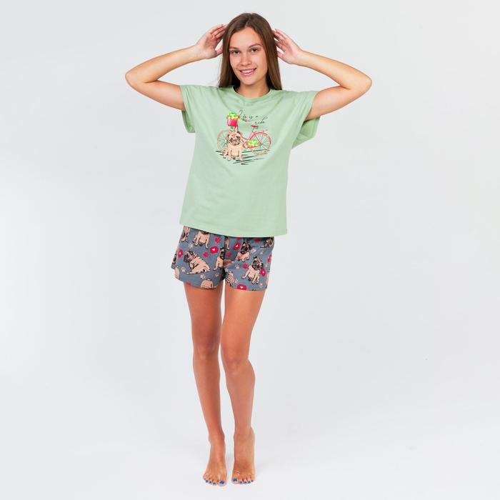 Комплект женская (футболка, шорты), цвет оливковый/мопсы, размер 44
Комплект женская (футболка, шорты), цвет оливковый/мопсы, размер 44
