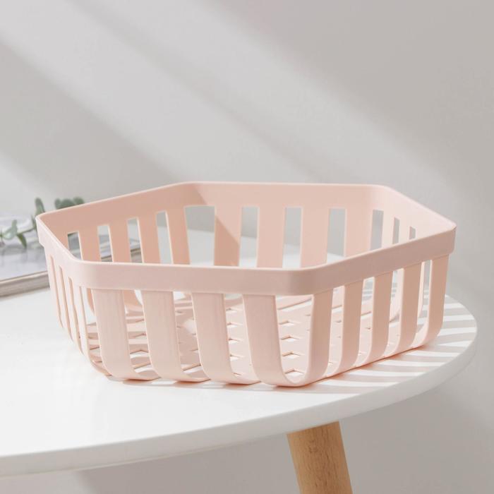 фото Корзина для хранения «лукошко», 26,3×26,3×7,5 см, цвет микс