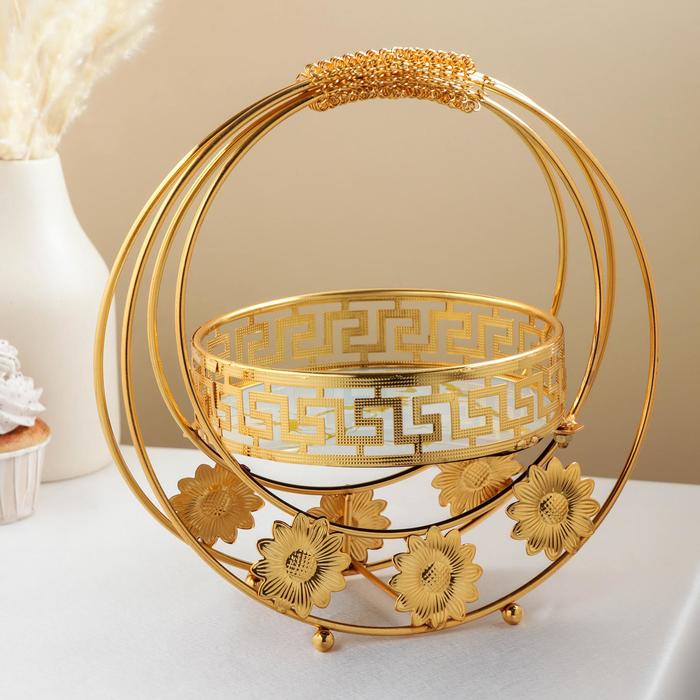Подставка под десерты «Богема», 26×17×27 см, цвет золотистый 
Подставка под десерты «Богема», 26×17×27 см, цвет золотистый