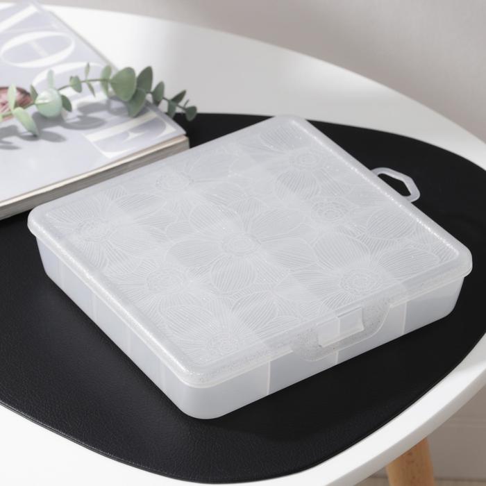 Органайзер для хранения мелочей с разделителями, 20 ячеек, 20×20×4,2 см, цвет белый перламутр
Органайзер для хранения мелочей с разделителями, 20 ячеек, 20×20×4,2 см, цвет белый перламутр