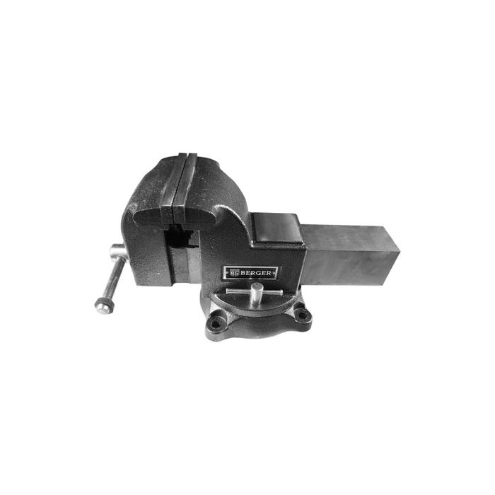 фото Тиски чугунные berger bg1336 "эгир", 100 мм, поворотные, с трубным зажимом и наковальней