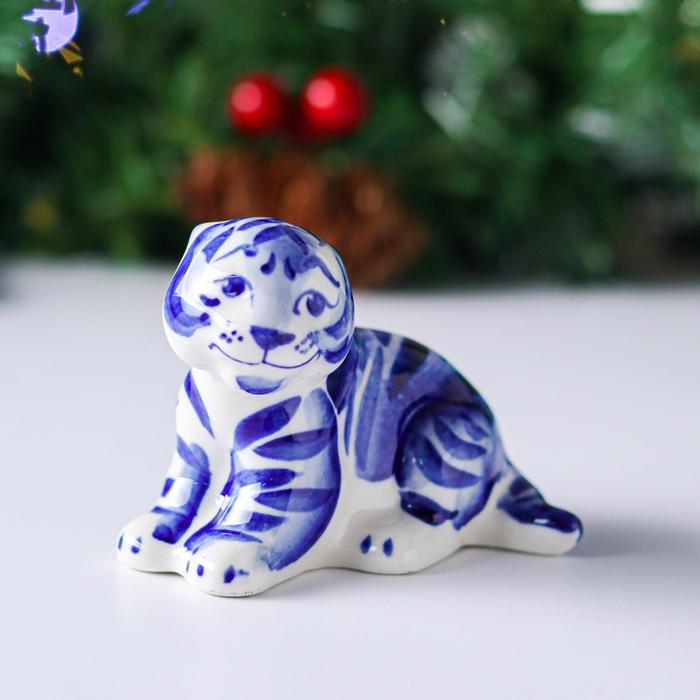 Сувенир "Тигр Тимошка", гжель 
Сувенир "Тигр Тимошка", гжель