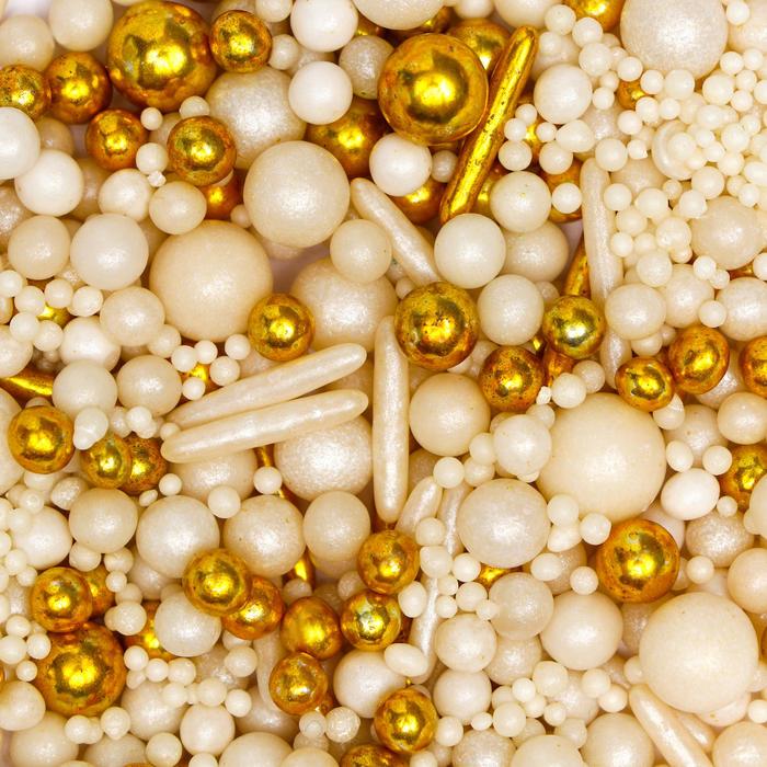 Кондитерская посыпка «Белый с золотом», с мягким центром, 50 г
Кондитерская посыпка «Белый с золотом», с мягким центром, 50 г