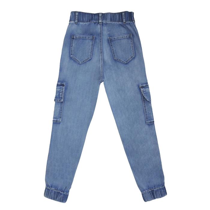 фото Джинсы для девочек, рост 158 см, цвет голубой yuke jeans