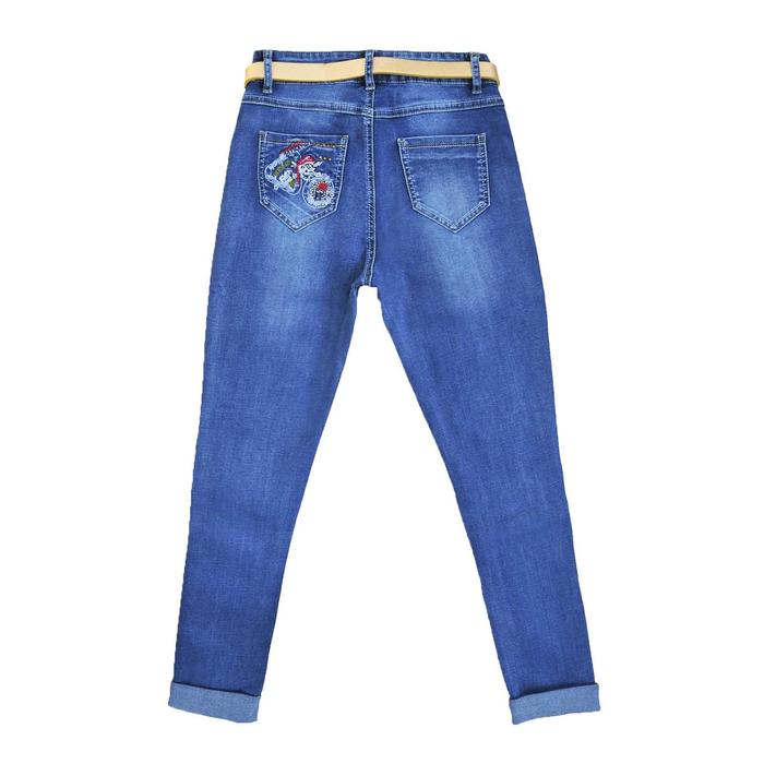 фото Джинсы для девочек, рост 170 см, цвет синий yuke jeans