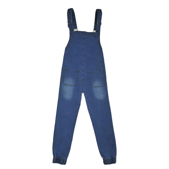 фото Полукомбинезон джинсовый для девочек, рост 110 см yuke jeans