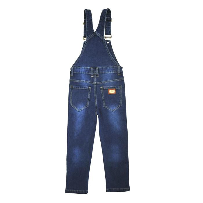 фото Полукомбинезон джинсовый для мальчиков, рост 92 см, цвет синий yuke jeans