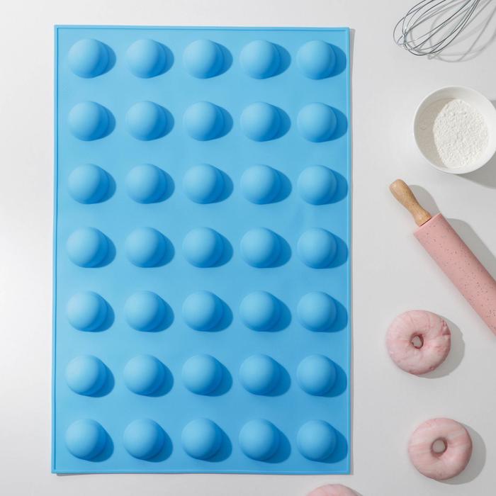 Форма для выпечки «Шарики», 56×36,5×3 см, 35 ячеек (d=5 см), цвет МИКС
Форма для выпечки «Шарики», 56×36,5×3 см, 35 ячеек (d=5 см), цвет МИКС