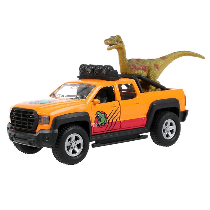 Машина металлическая «Пикап», 13,3 см, световые и звуковые эффекты, открываются двери и багажник, инерция, динозавр 9 см
Машина металлическая «Пикап», 13,3 см, световые и звуковые эффекты, открываются двери и багажник, инерция, динозавр 9 см