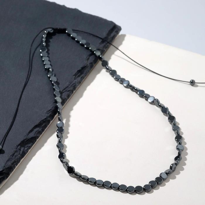 Колье "Гематит" кружок, цвет тёмно-серый, 40 см 
Колье "Гематит" кружок, цвет тёмно-серый, 40 см