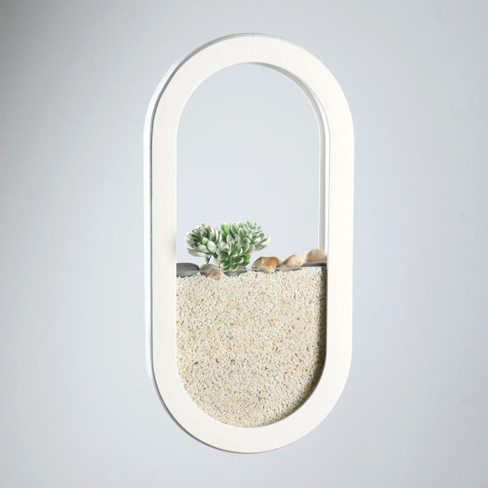 Кашпо деревянное с креплением "Овал", 20х39,5х4,7 см, белый 
Кашпо деревянное с креплением "Овал", 20х39,5х4,7 см, белый