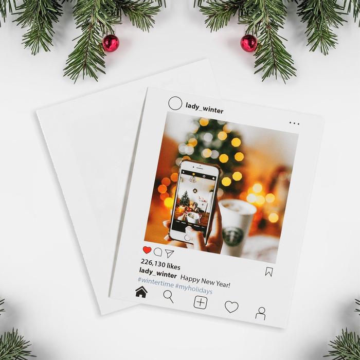 Открытка-инстаграм «Счастливого Нового года», 8,8 х 10,7 см 
Открытка-инстаграм «Счастливого Нового года», 8,8 х 10,7 см