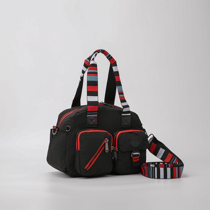 Сумка для фитнеса на молнии, 3 наружных кармана, длинный ремень, цвет чёрный
Сумка для фитнеса на молнии, 3 наружных кармана, длинный ремень, цвет чёрный