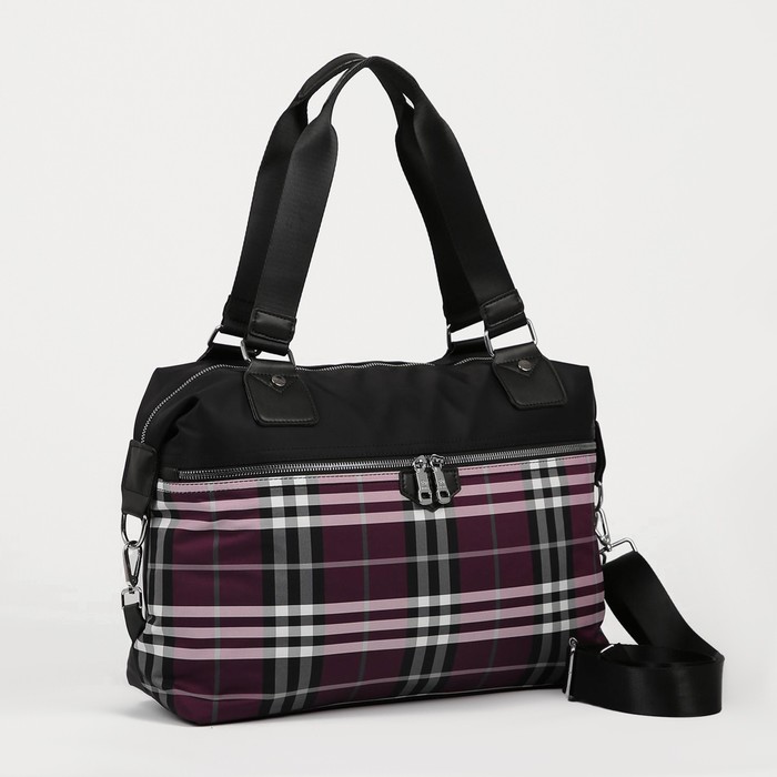 Сумка дорожная на молнии, 2 наружных кармана, длинный ремень, цвет чёрный/фиолетовый
Сумка дорожная на молнии, 2 наружных кармана, длинный ремень, цвет чёрный/фиолетовый