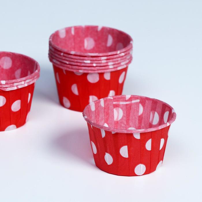 Форма бумажная "Маффин", красный в белый горох, 5 х 4 см 
Форма бумажная "Маффин", красный в белый горох, 5 х 4 см