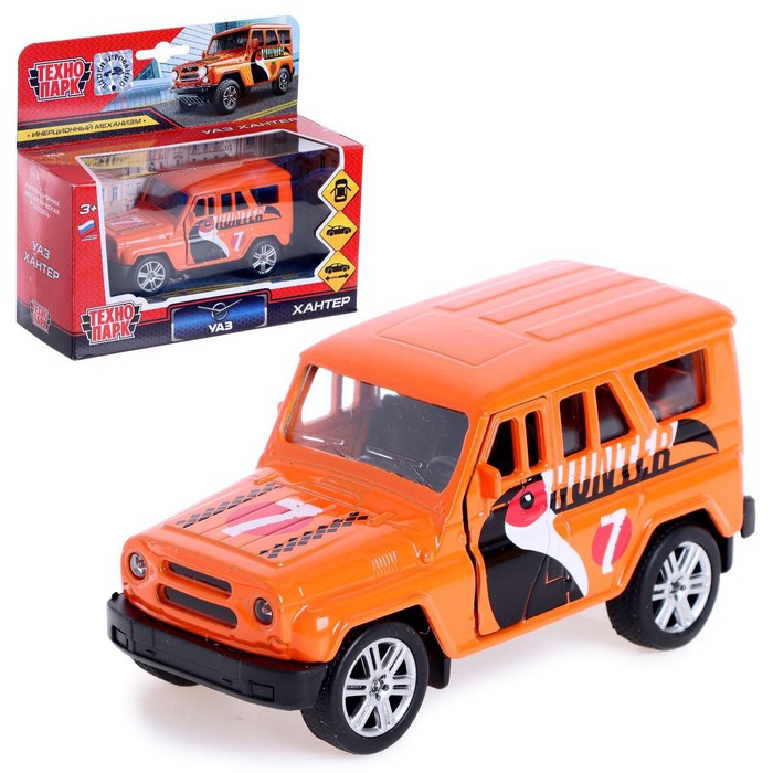 Машина металлическая «UAZ Hunter», 11,5 см, открываются двери и багажник, инерция, цвет оранжевый
Машина металлическая «UAZ Hunter», 11,5 см, открываются двери и багажник, инерция, цвет оранжевый