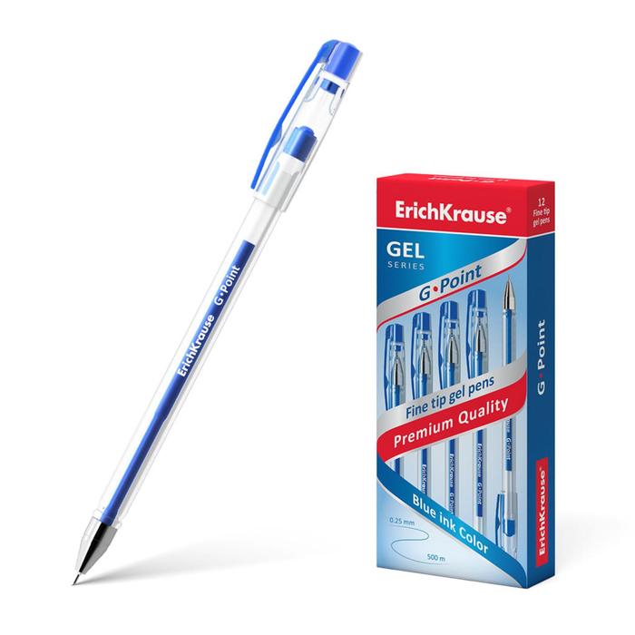 Ручка гелевая ErichKrause G-Point, чернила синие, узел 0.38 мм, длина линии письма 500 метров
Ручка гелевая ErichKrause G-Point, чернила синие, узел 0.38 мм, длина линии письма 500 метров
