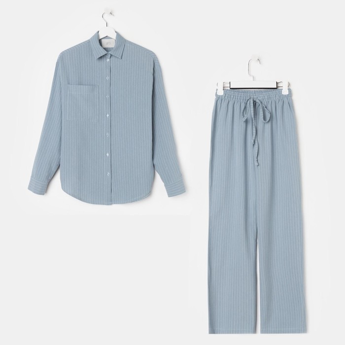 Костюм женский (рубашка и брюки) MIST р. 48-50, голубой 
Костюм женский (рубашка и брюки) MIST р. 48-50, голубой