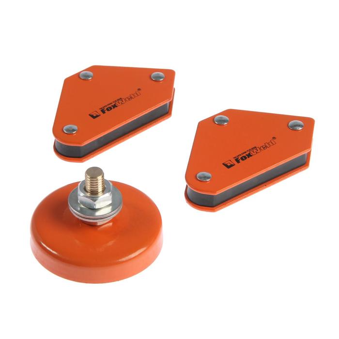 Набор магнитных угольников и магнитной клеммы FoxWeld MULTI-3, усилие 4/7 кг, 200 А
Набор магнитных угольников и магнитной клеммы FoxWeld MULTI-3, усилие 4/7 кг, 200 А