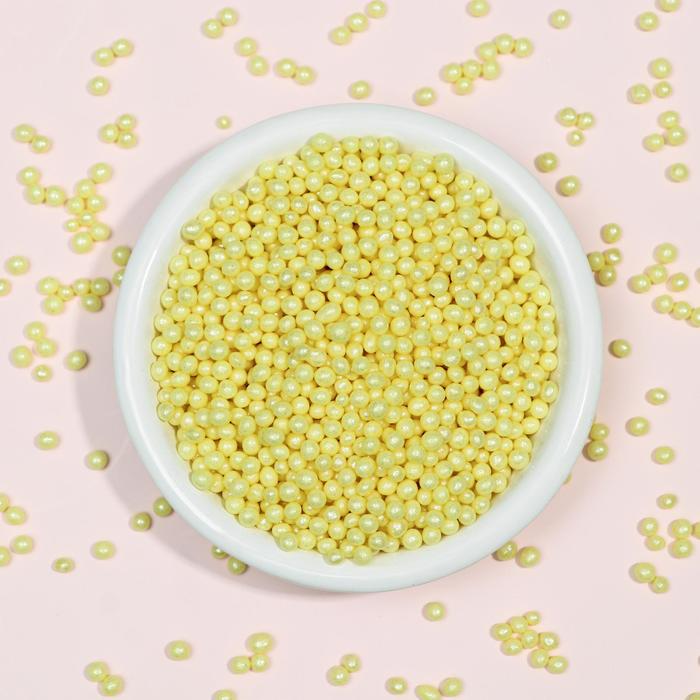 Драже зерновое в цветной кондитерской глазури «Жемчуг» жёлтый, 2-5 мм, 50 г 
Драже зерновое в цветной кондитерской глазури «Жемчуг» жёлтый, 2-5 мм, 50 г