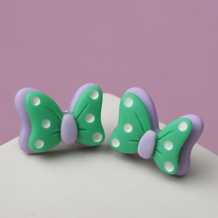 Серьги "Бантик в горошек", цвет сиренево-зелёный
Серьги "Бантик в горошек", цвет сиренево-зелёный