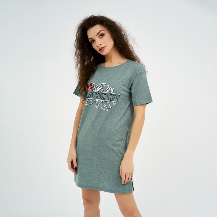 Платье домашнее женское, цвет изумруд, размер 44 
Платье домашнее женское, цвет изумруд, размер 44