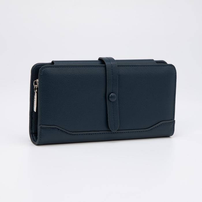 Кошелёк на кнопке, цвет синий 
Кошелёк на кнопке, цвет синий