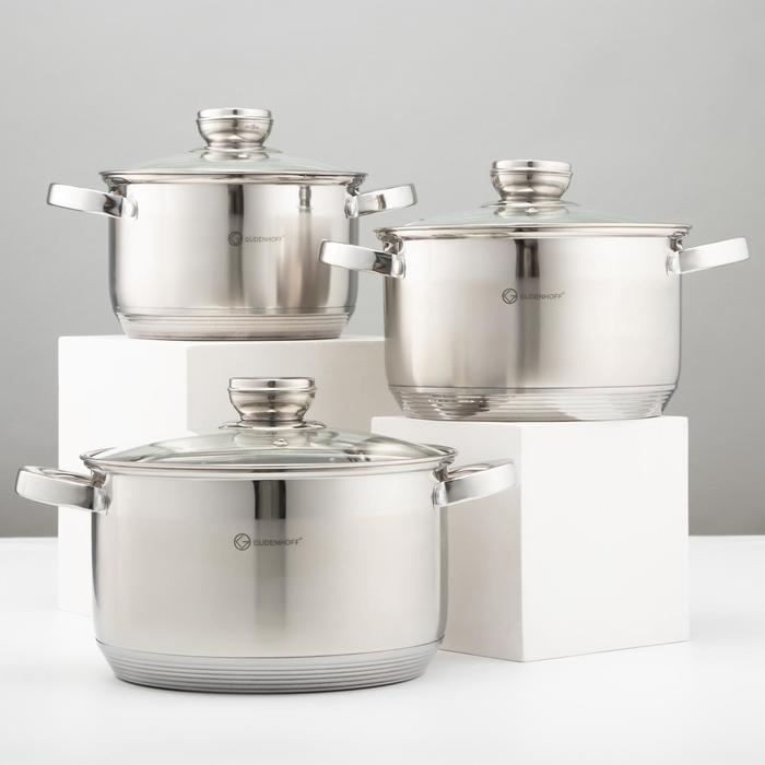 Набор кастрюль «Сильвер», 3 предмета: 2,5 л, 3,5 л, 4,5 л, d=18 см, d=20 см, d=22 см, хромированные ручки 
Набор кастрюль «Сильвер», 3 предмета: 2,5 л, 3,5 л, 4,5 л, d=18 см, d=20 см, d=22 см, хромированные ручки
