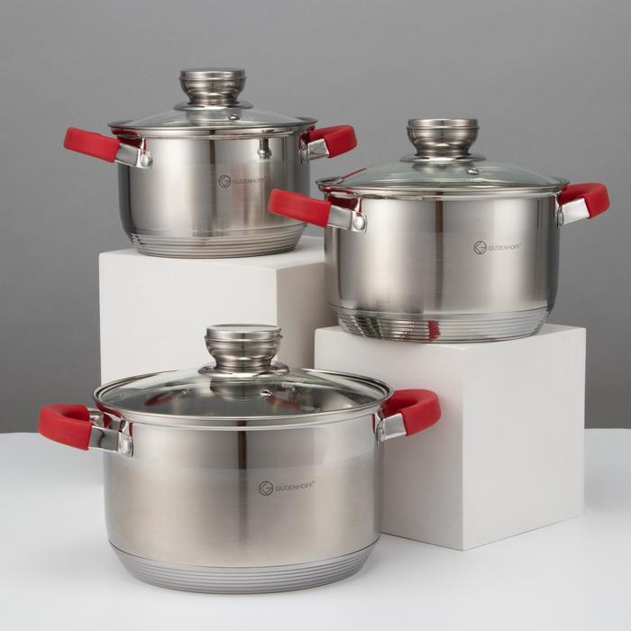 Набор кастрюль «Сильвер», 3 шт: 1,8 л, 2,5 л, 3,5 л, d=16 см, d=18 см, d=20 см, красные ручки
Набор кастрюль «Сильвер», 3 шт: 1,8 л, 2,5 л, 3,5 л, d=16 см, d=18 см, d=20 см, красные ручки