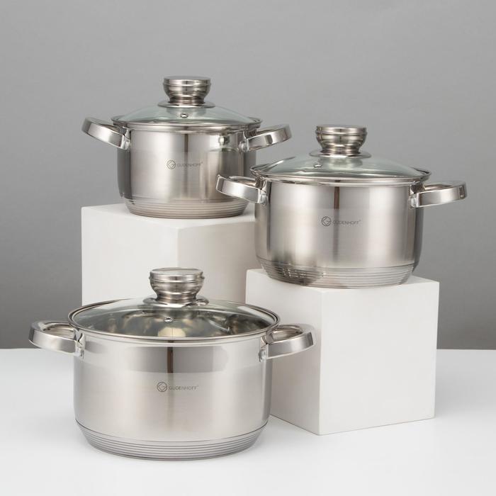 Набор кастрюль «Сильвер», 3 шт: 2,1 л, 2,9 л, 3,9 л, d=16 см, d=18 см, d=20 см, хромированные ручки
Набор кастрюль «Сильвер», 3 шт: 2,1 л, 2,9 л, 3,9 л, d=16 см, d=18 см, d=20 см, хромированные ручки