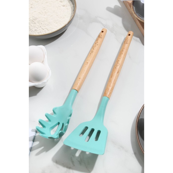 фото Набор ложка для спагетти и лопатка 37 см х 16 см х 2 см «мятные истории» дорого внимание