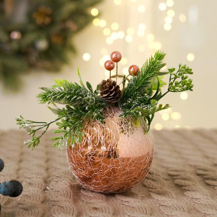 Шар пластик d-8 см "Валенсия" паутинка шишки ягодки зелень
Шар пластик d-8 см "Валенсия" паутинка шишки ягодки зелень