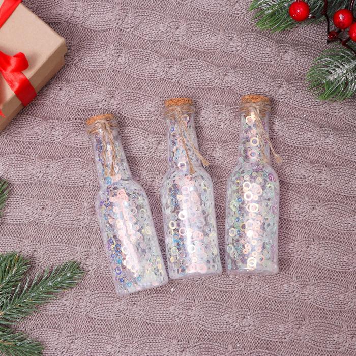 Украшение ёлочное "Новогодние фантазии" (набор 3 шт) бутылочки, 4х12 см. прозрачный
Украшение ёлочное "Новогодние фантазии" (набор 3 шт) бутылочки, 4х12 см. прозрачный