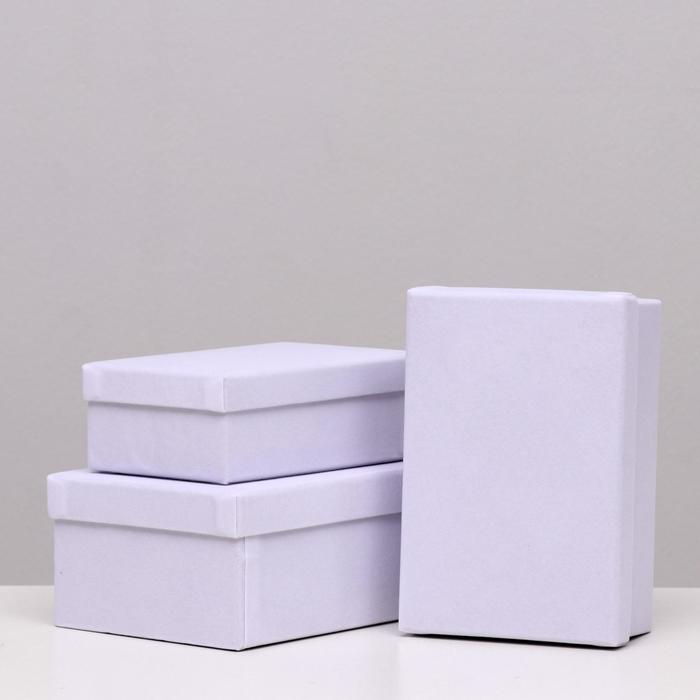 фото Набор коробок 3в1 "бархат белый" 23х16х9,5 см el-decor