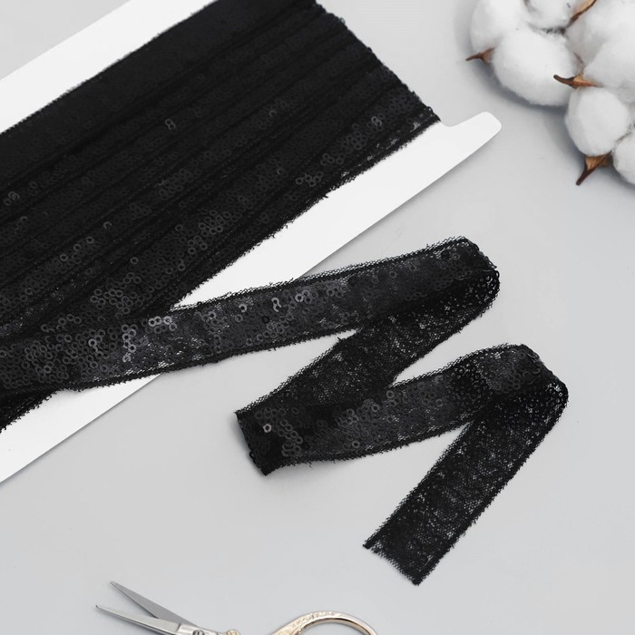 Лента декоративная с пайетками, 2 см, 4,5 ± 0,5 м, цвет чёрный
Лента декоративная с пайетками, 2 см, 4,5 ± 0,5 м, цвет чёрный