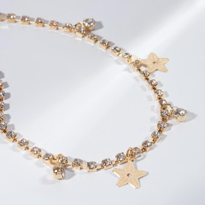 Браслет на ногу "Цепь" линии звёзд, цвет белый в золоте
Браслет на ногу "Цепь" линии звёзд, цвет белый в золоте