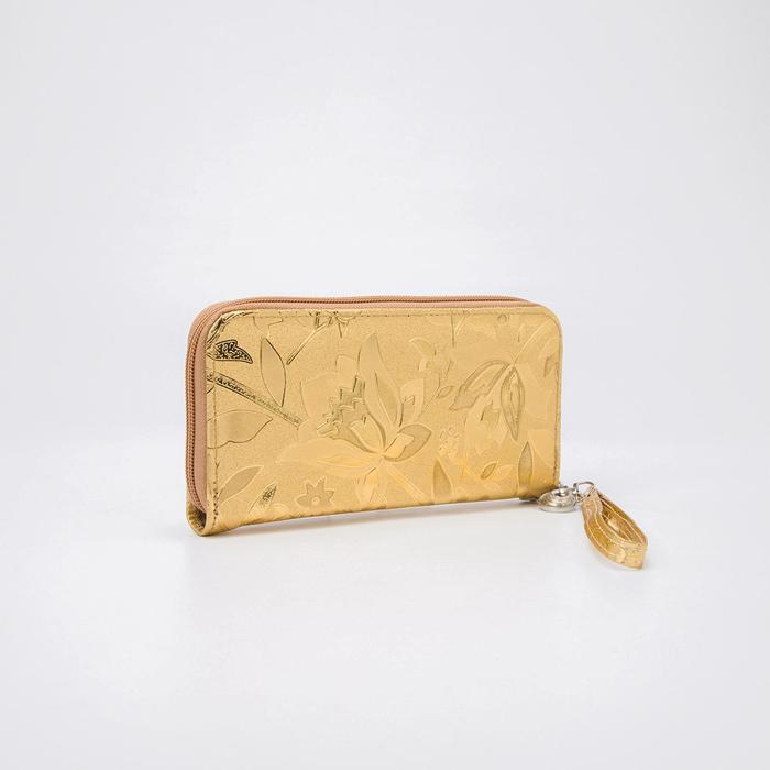 Кошелёк женский, 3 отдела молнии, наружный карман, цвет золотистый
Кошелёк женский, 3 отдела молнии, наружный карман, цвет золотистый
