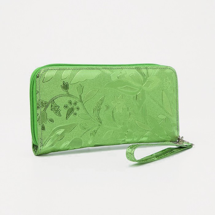 Кошелёк молнии, с ручкой, цвет зелёный
Кошелёк молнии, с ручкой, цвет зелёный