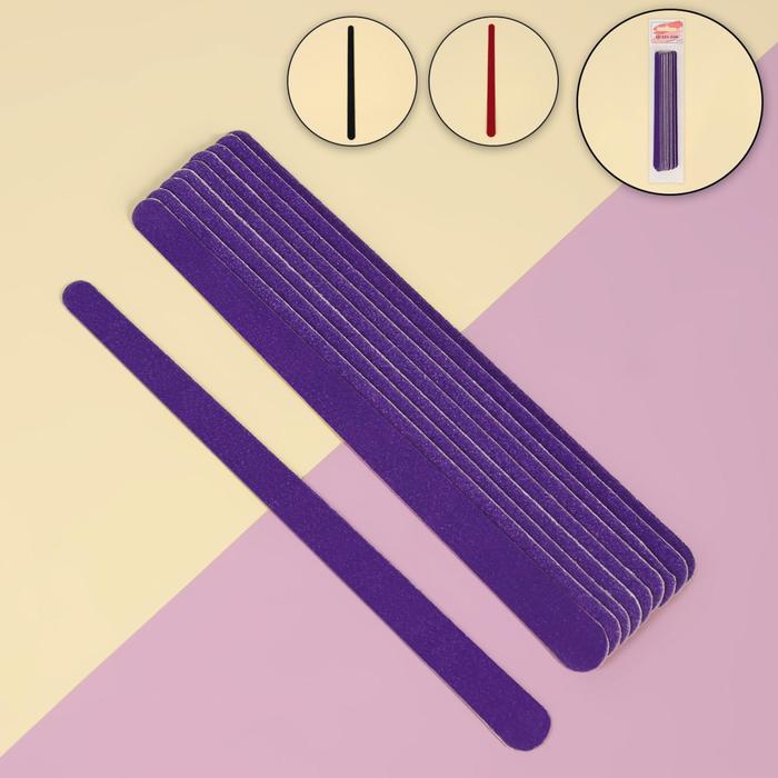 Пилки-наждаки на деревянной основе, абразивность 200/200, 18 см, 10 шт, цвет МИКС