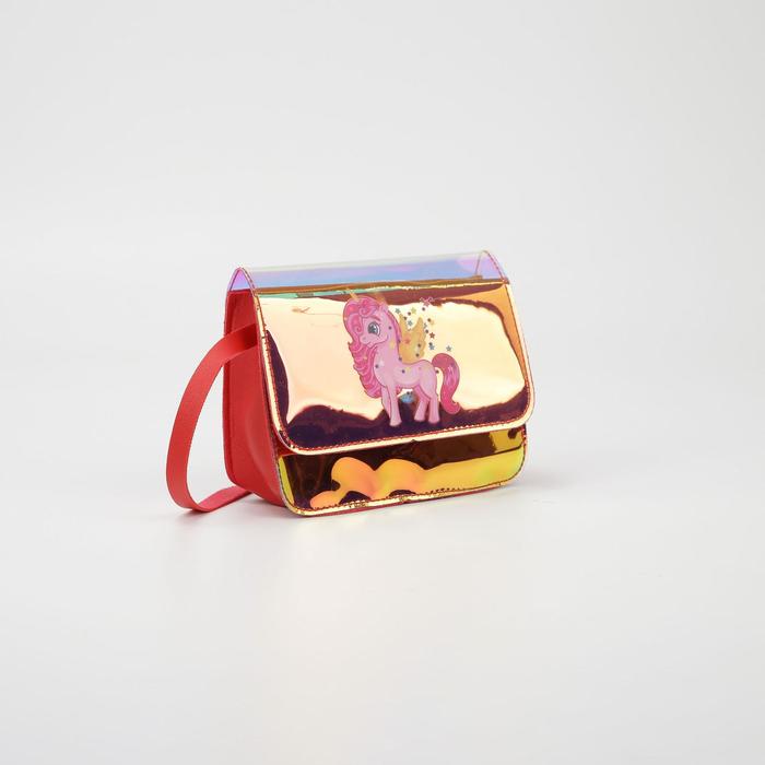 Сумка детская на клапане, цвет красный 
Сумка детская на клапане, цвет красный