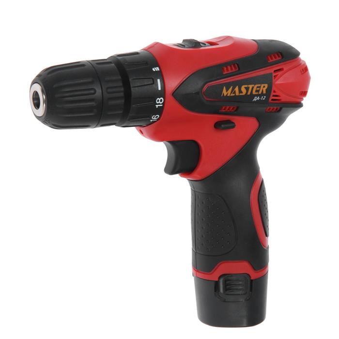 Дрель-шуруповёрт MASTER ДА-12, 12 В, 1.5 Ач, Li-ion, 650 об/мин, 20 Нм, БЗП 1-10 мм
Дрель-шуруповёрт MASTER ДА-12, 12 В, 1.5 Ач, Li-ion, 650 об/мин, 20 Нм, БЗП 1-10 мм