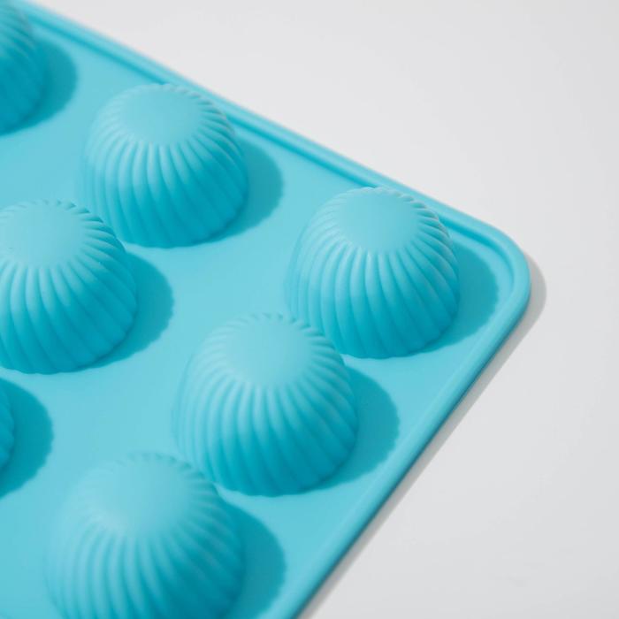 фото Форма силиконовая для шоколада доляна «шарики», 24×11,5 см, 15 ячеек (d=2,8 см), цвет микс
