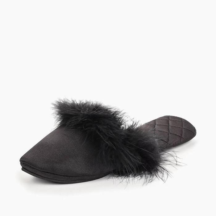 Тапочки №9 женские, размер 40-41, цвет чёрный 
Тапочки №9 женские, размер 40-41, цвет чёрный