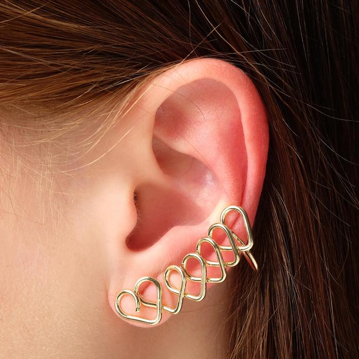 Серьга "Каффа" сплетение сердец, цвет золото 
Серьга "Каффа" сплетение сердец, цвет золото