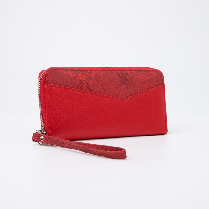 Кошелёк женский, 3 отдела на молнии, цвет красный 
Кошелёк женский, 3 отдела на молнии, цвет красный